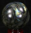 Flashy Labradorite Sphere - Great Color Play #37097-1